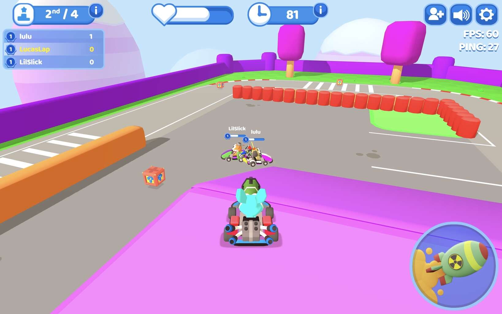 a screenshot of the action io-game smashkarts.io