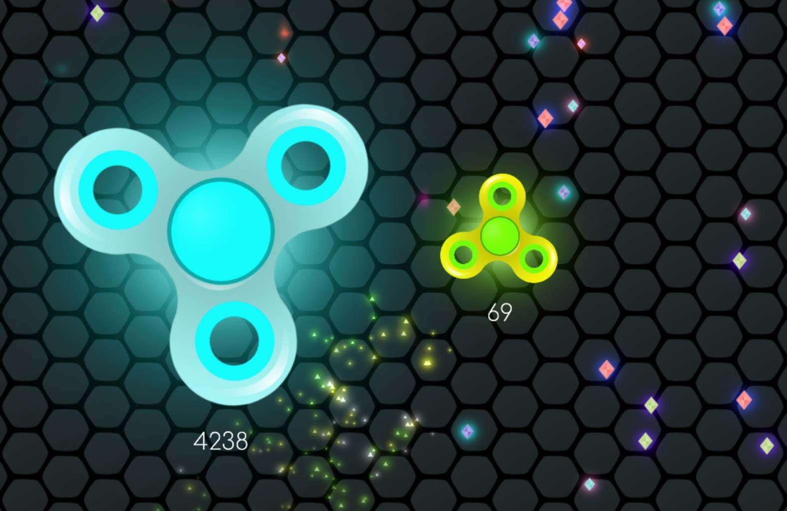 a screenshot of the eating io-game superspin.io