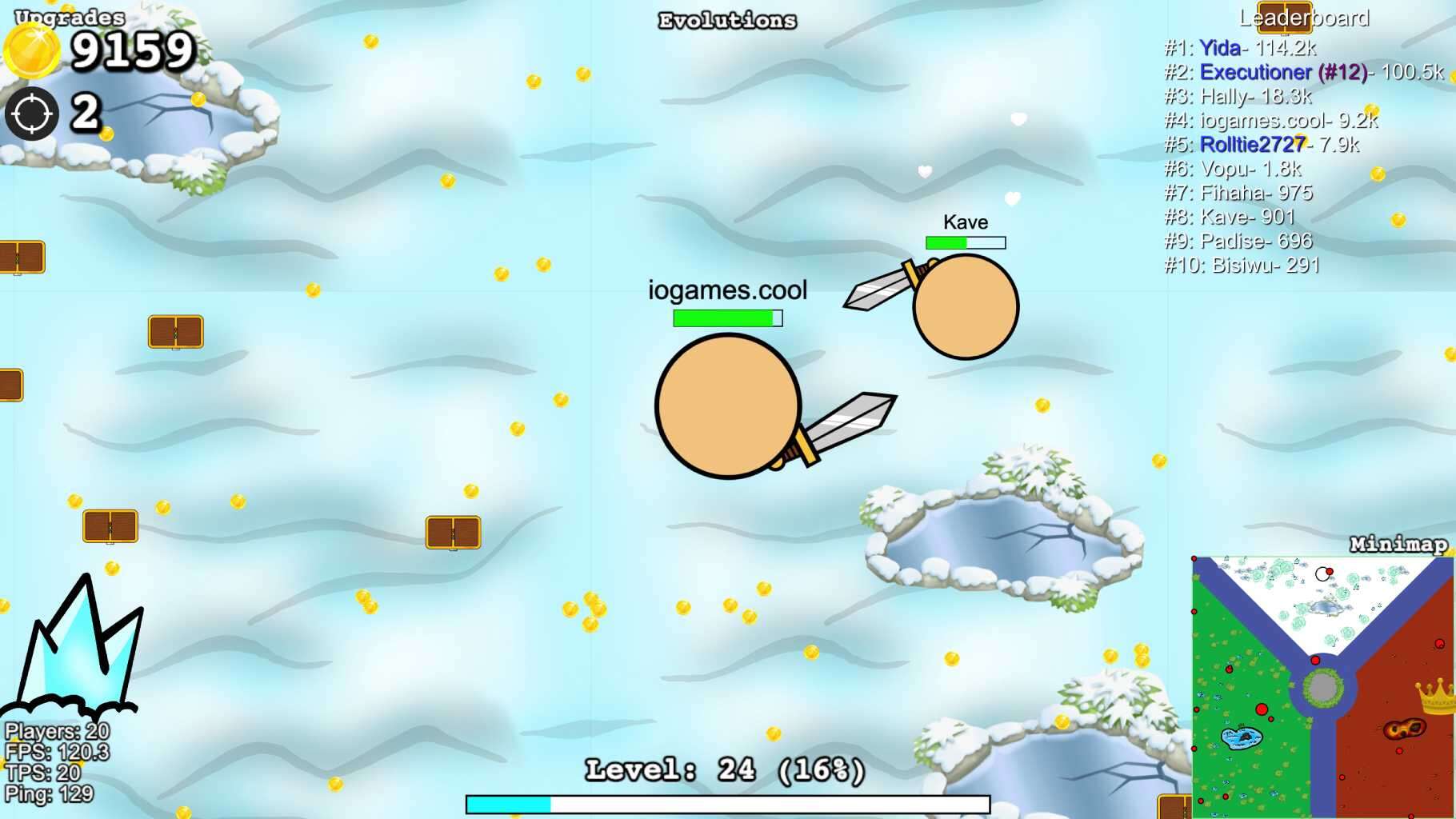 a screenshot of the action io-game swordbattle.io