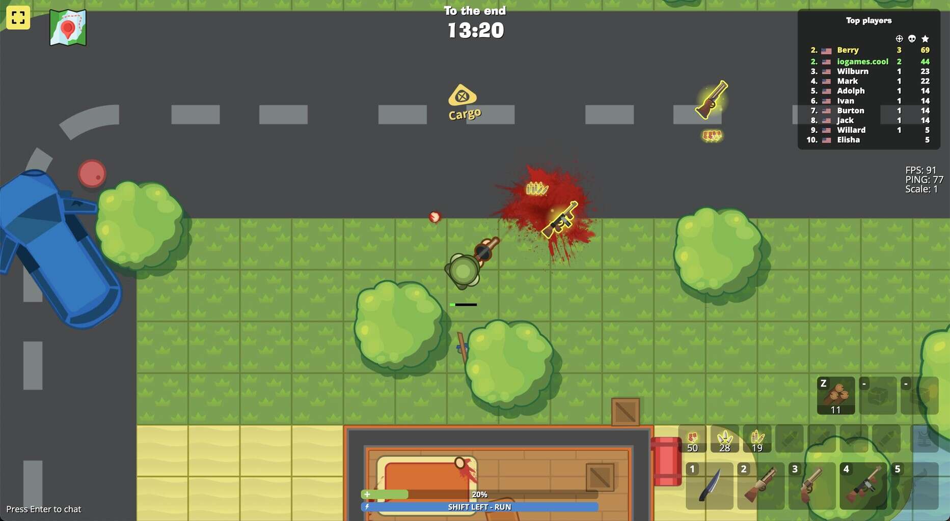 a screenshot of the shooting browser-game crazybattle.fun