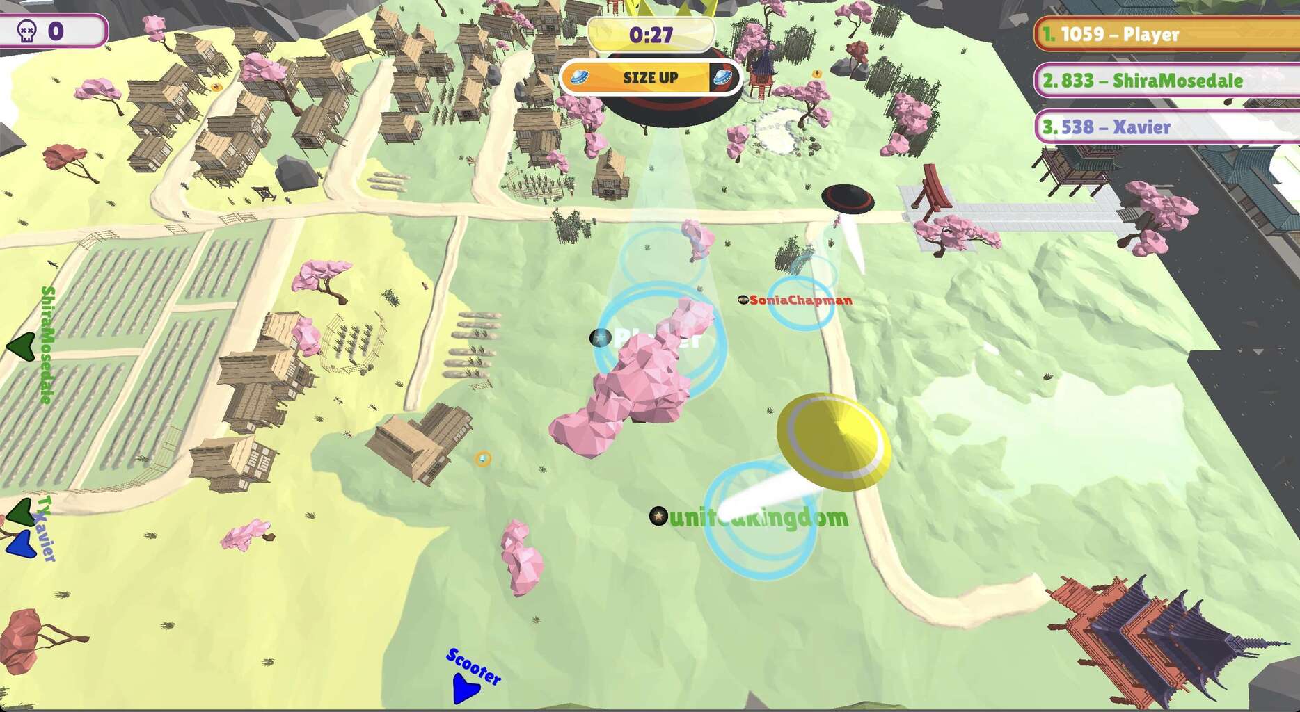 a screenshot of the flying io-game flyufo.io