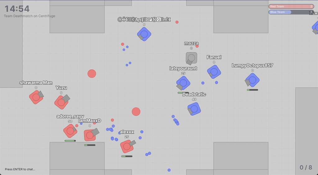 a screenshot of the action io-game tinytanks.io